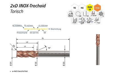 ACTIONMILL Trochoid torisch (mit ER) — Ansicht 1
