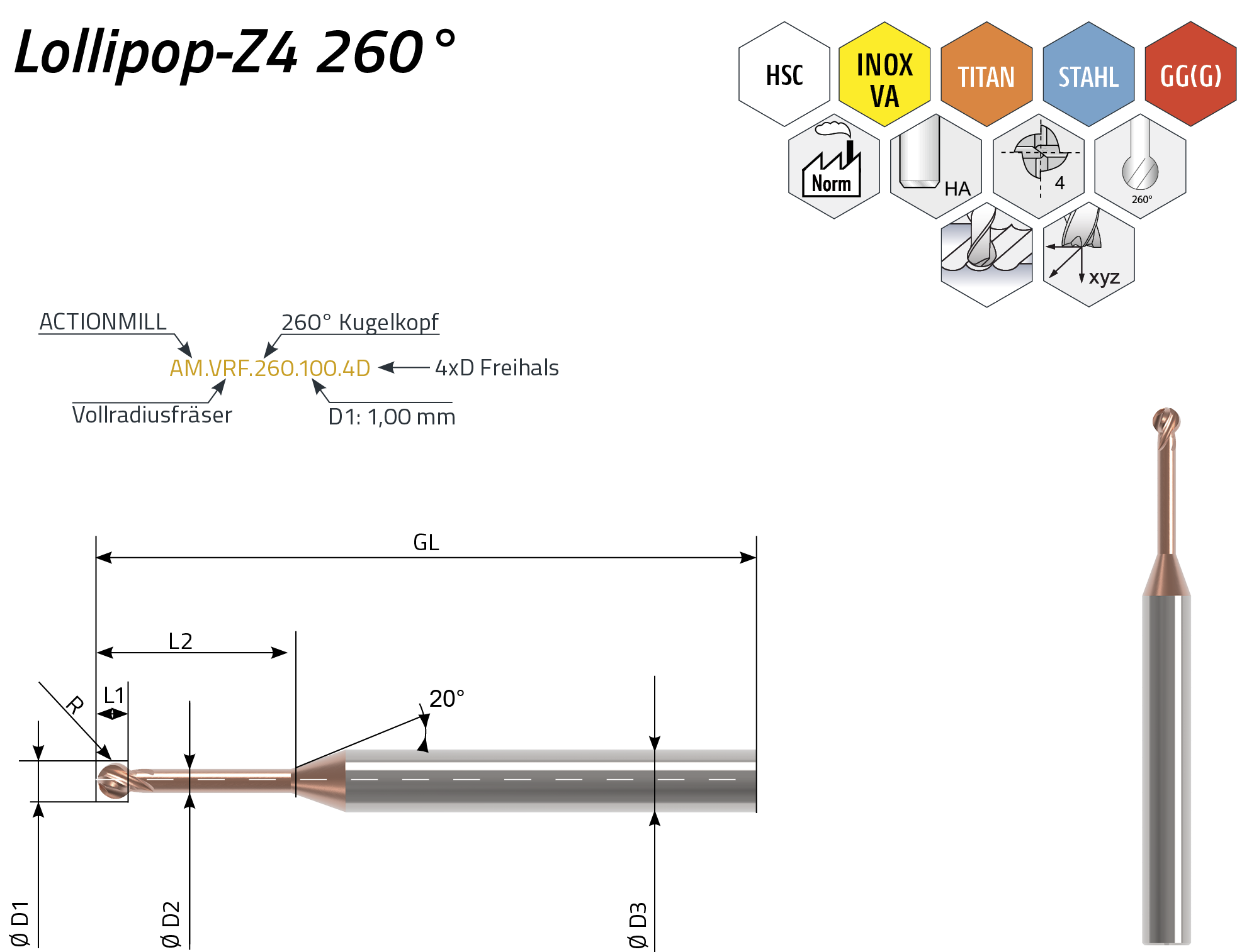 ACTIONMILL INOX Lollipop-Z4 260°