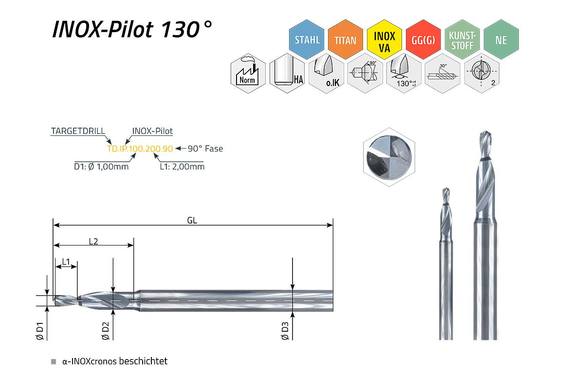 TARGETDRILL INOX-Pilot 130°