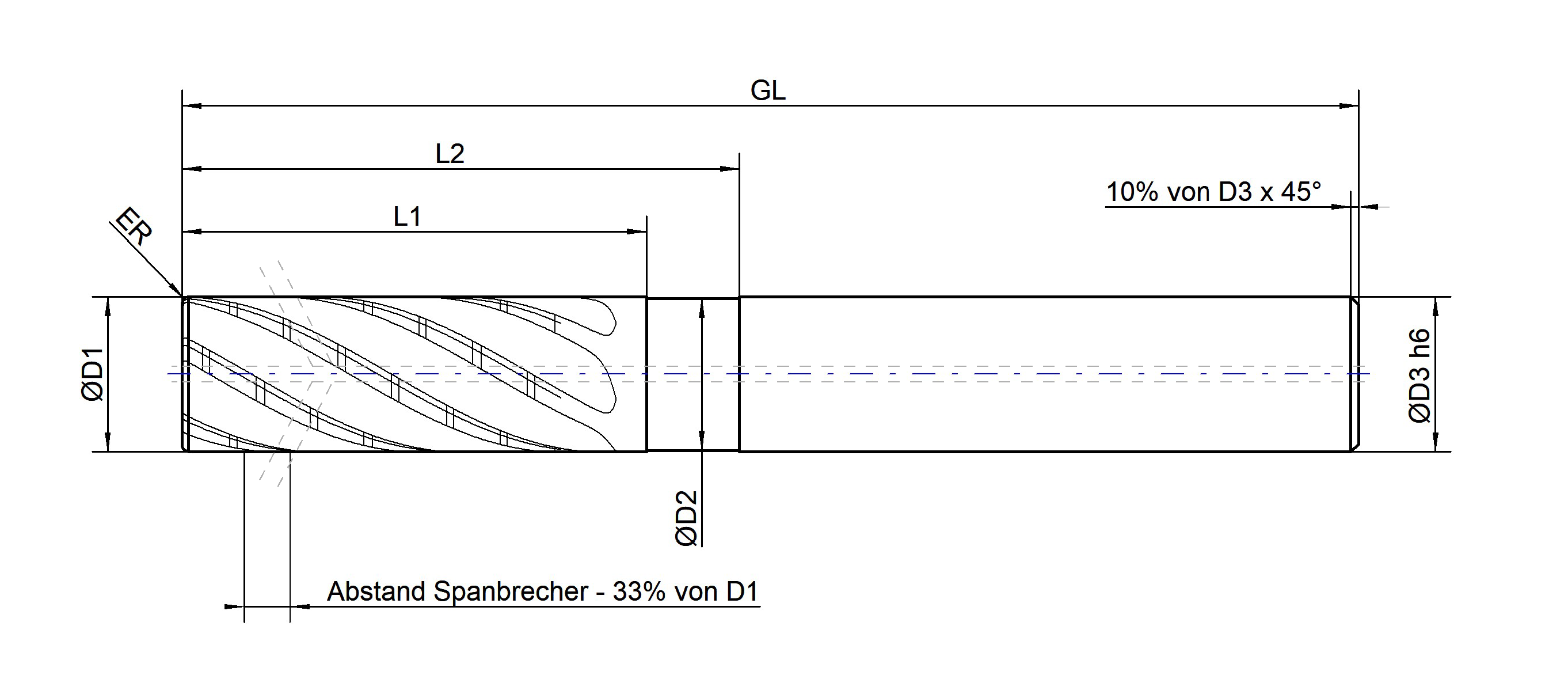 ACTIONMILL Trochoid cooled torisch (mit ER) — Ansicht 3